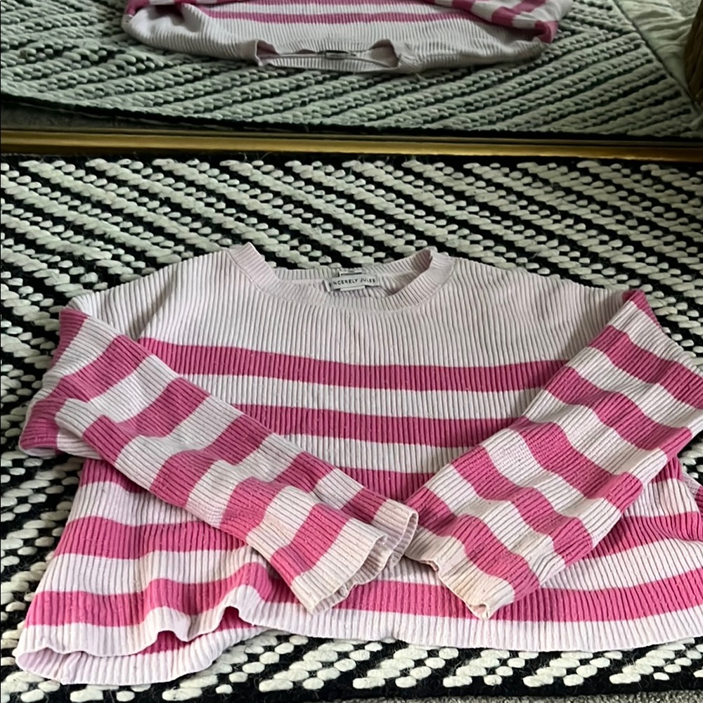 Sincerely Jules Pink Striped Kids Top